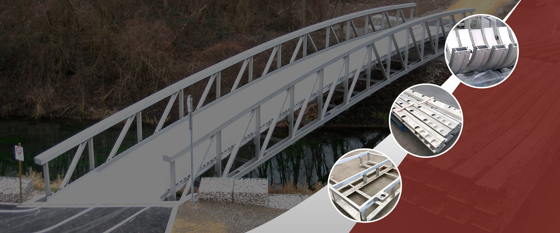 Custom engineered aluminum bridge structure with industrial-grade fabrication and installation solutions